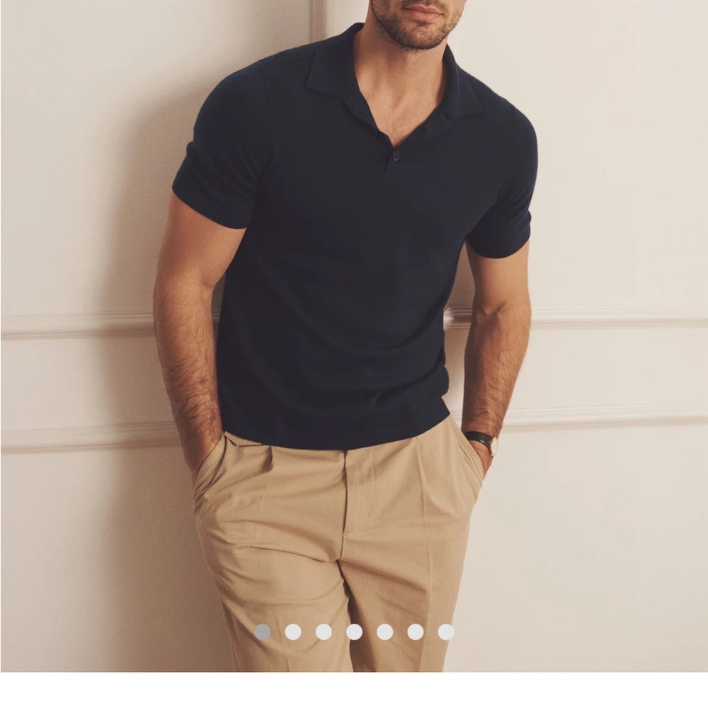 Naadam Men's Super Fine Cashmere Short Sleeve Polo